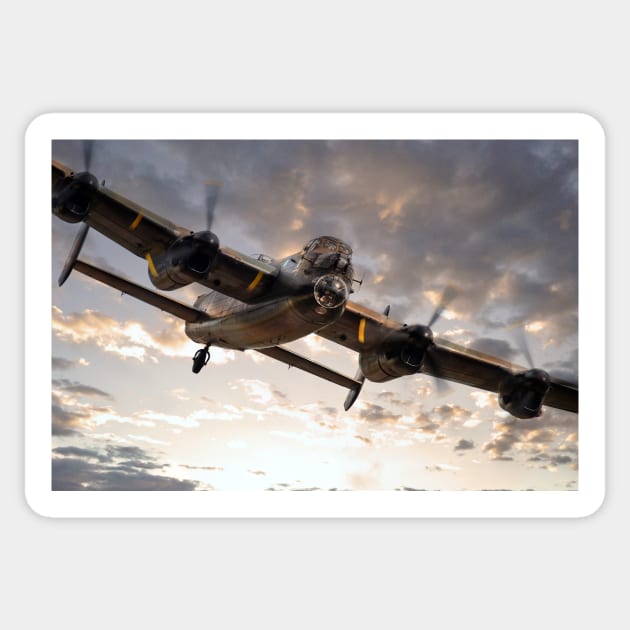 Lancaster Bomber Returns Sticker by aviationart